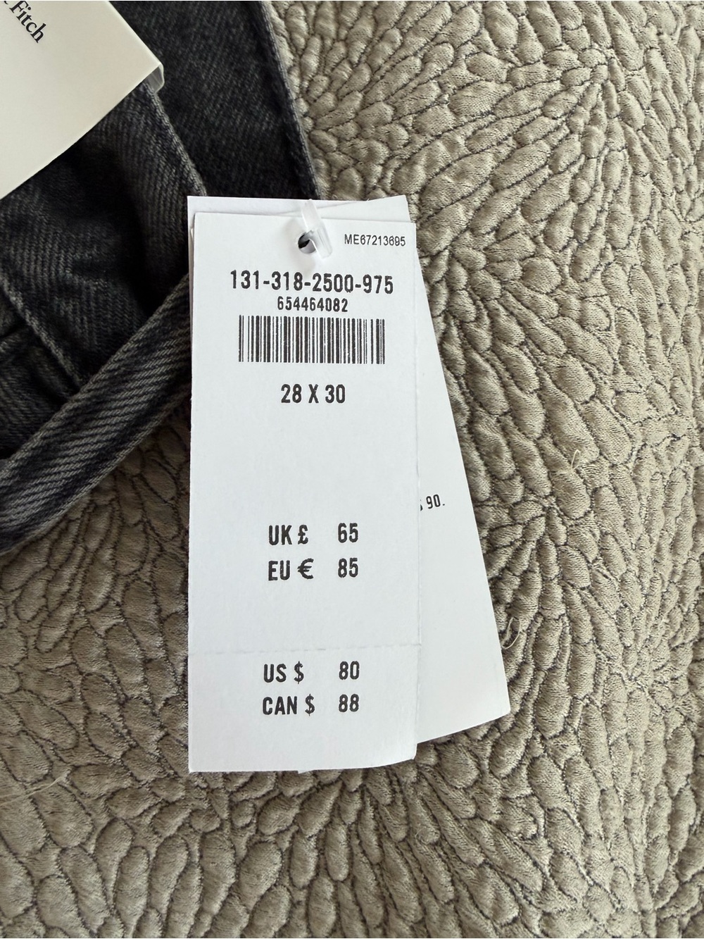 Abercrombie & Fitch Men's Dark Gray Straight Jeans - Picture 7 of 7